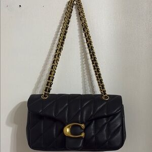 COPY - Black Quilted Leather Bag with Gold Chain
